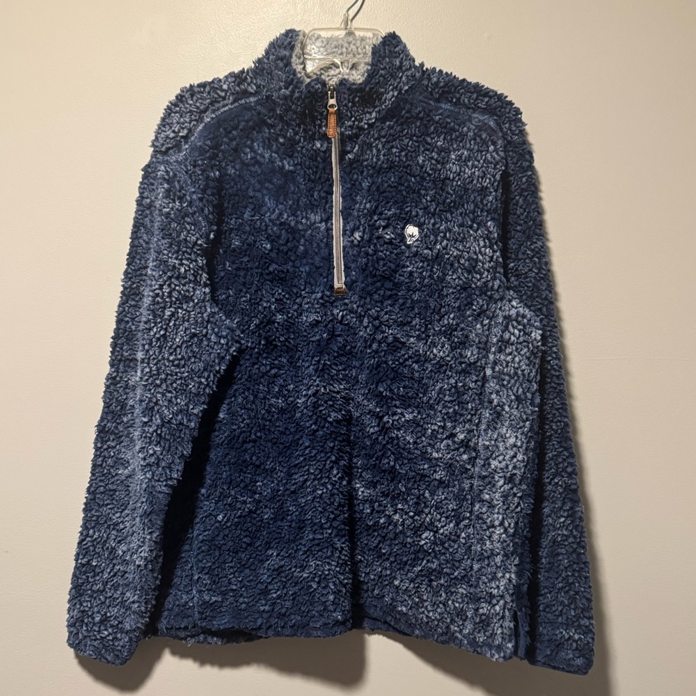 Southern Shirt Cozy Blue Sherpa Quarter Zip Pullover